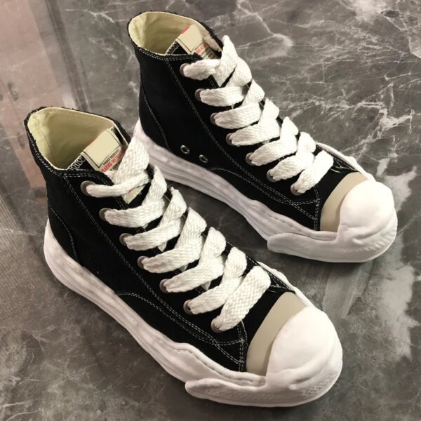 Woman Sneakers MMY High Top Canvas Shoes for Women Mihara Male Black Solid Yasuhiro Man Sneakers Original Black Running Luxury