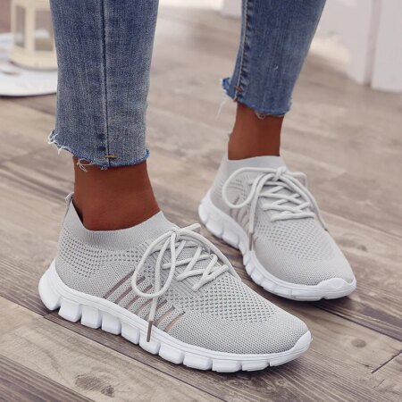 Zapatillas Mujer 2022 Trendy Mesh Platform Sneakers Socks Shoes Tenis Breathable Socofy Casual Sports Shoes Women Flats 1684